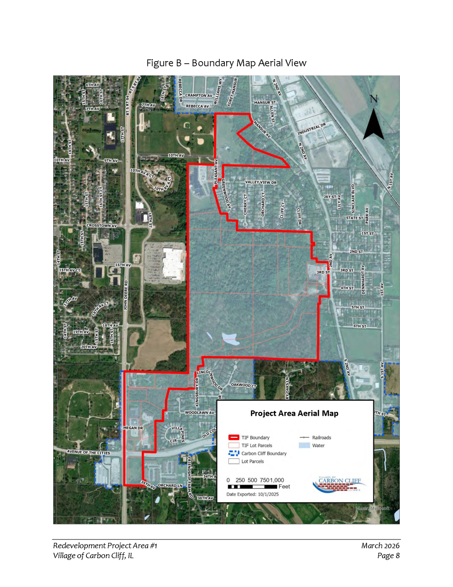 Aerial View of Village showing TIF Boundary